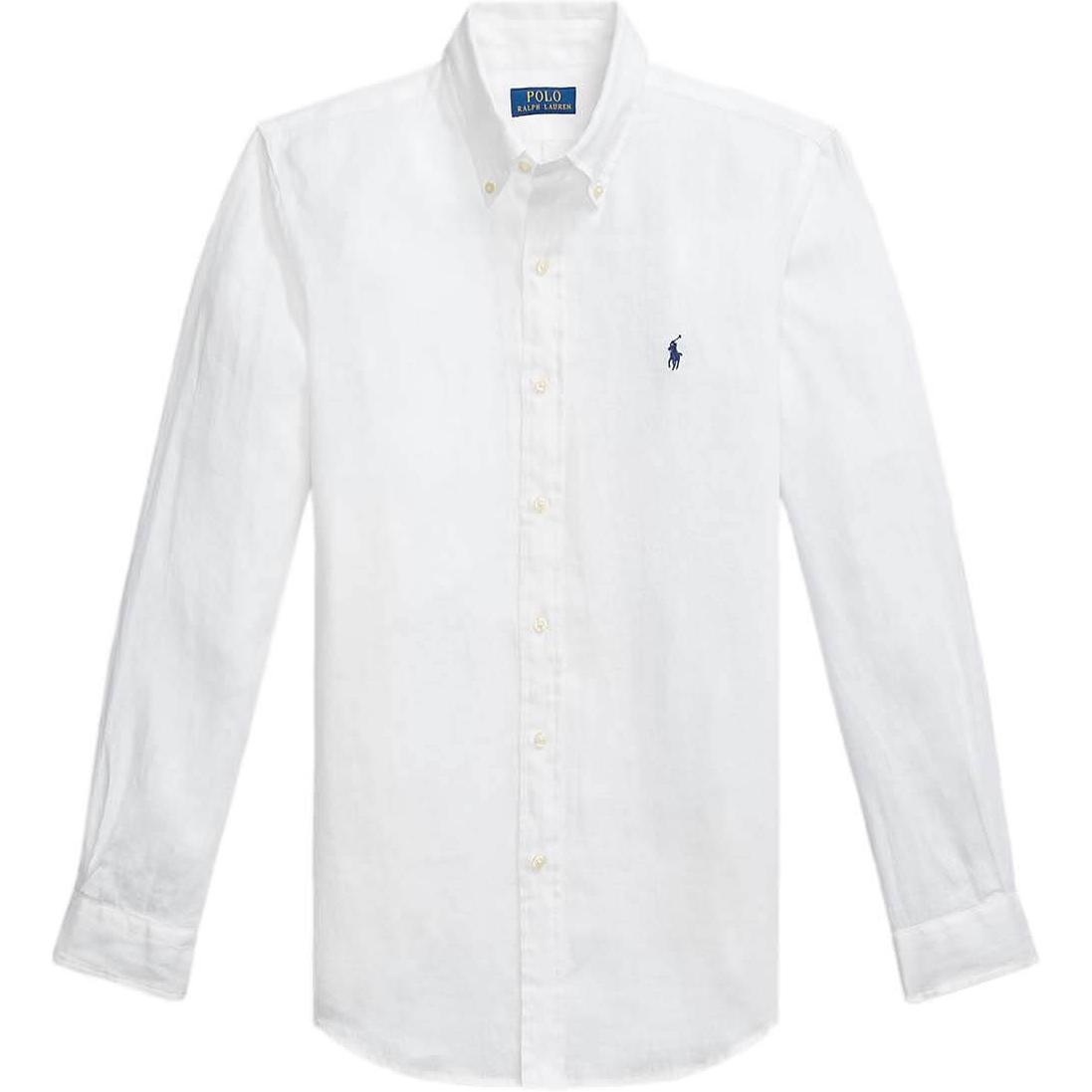 Polo Ralph Lauren Solid Logo Button-Up Long-Sleeve Shirt White Men’s 710966294003