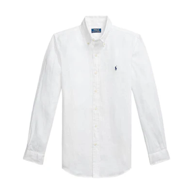 Polo Ralph Lauren Solid Logo Button-Up Long-Sleeve Shirt White Men’s 710966294003