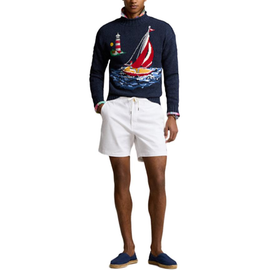 Lookbook ポロ ラルフローレン メンズ ホワイト ロゴ ドローストリング ショーツ MNPOSHO14G20012-100