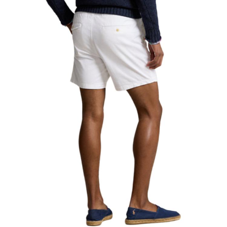 Shop ポロ ラルフローレン メンズ ホワイト ロゴ ドローストリング ショーツ MNPOSHO14G20012-100