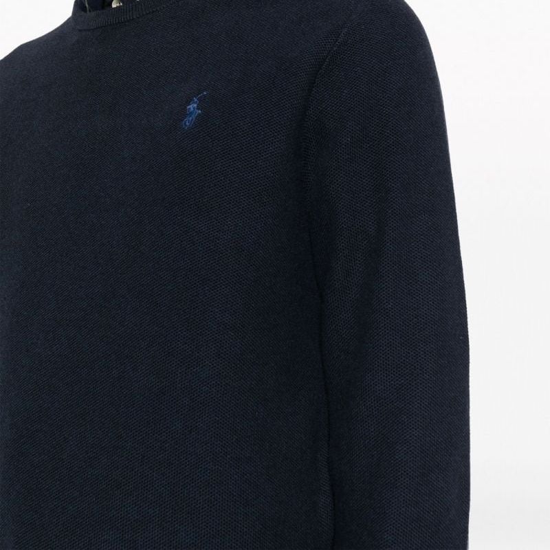 Polo Ralph Lauren Solid Logo Embroidered Crewneck Knit Sweater  Navy Blue 71098163-001 圖 7