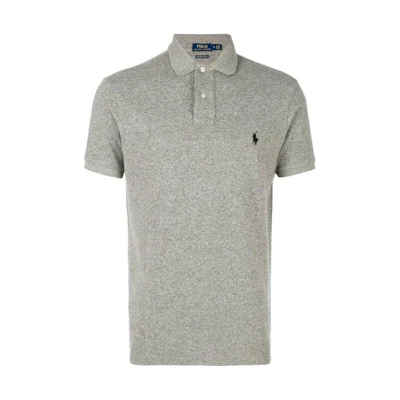 Polo Ralph Lauren Solid Logo Embroidered Polo Shirt Men’s Grey 710666998-006