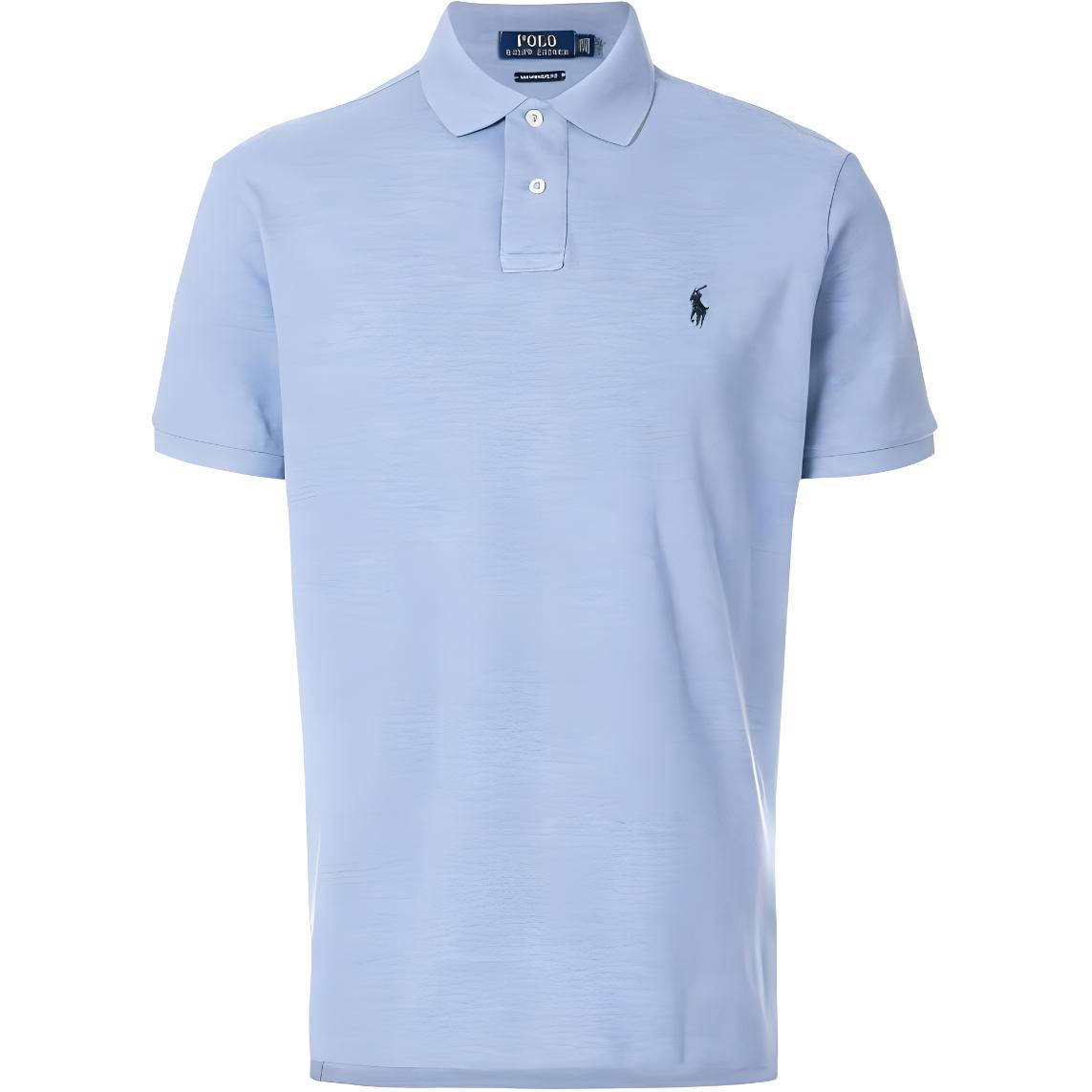 Polo Ralph Lauren Solid Logo Embroidered Polo Shirt Men’s Light Blue. 710666998-007