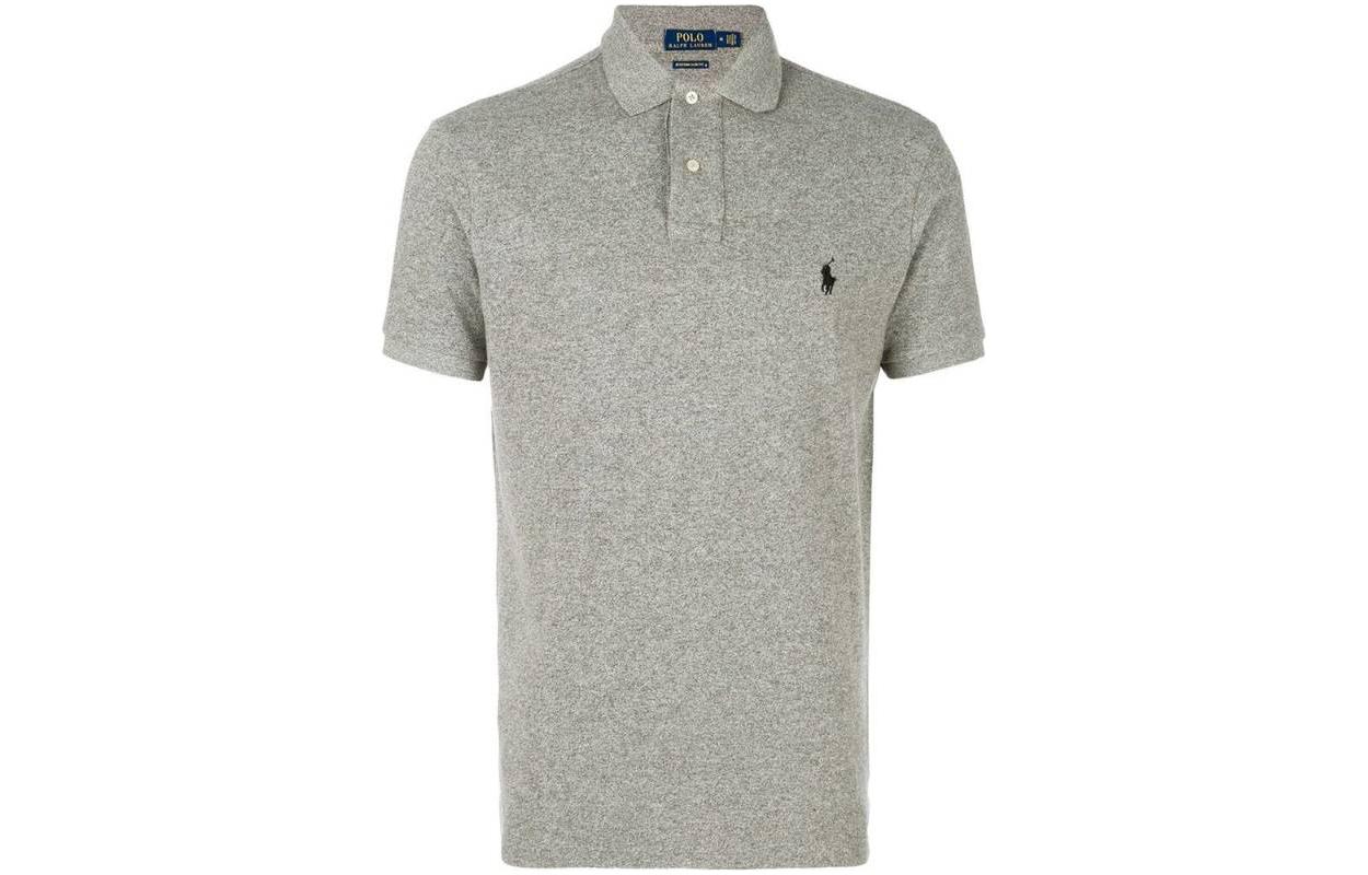 Polo Ralph Lauren Solid Logo Embroidered Polo Shirt Men’s Grey 710666998-006 圖 2