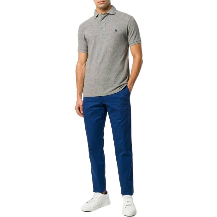 Polo Ralph Lauren Solid Logo Embroidered Polo Shirt Men’s Grey 710666998-006 圖 3