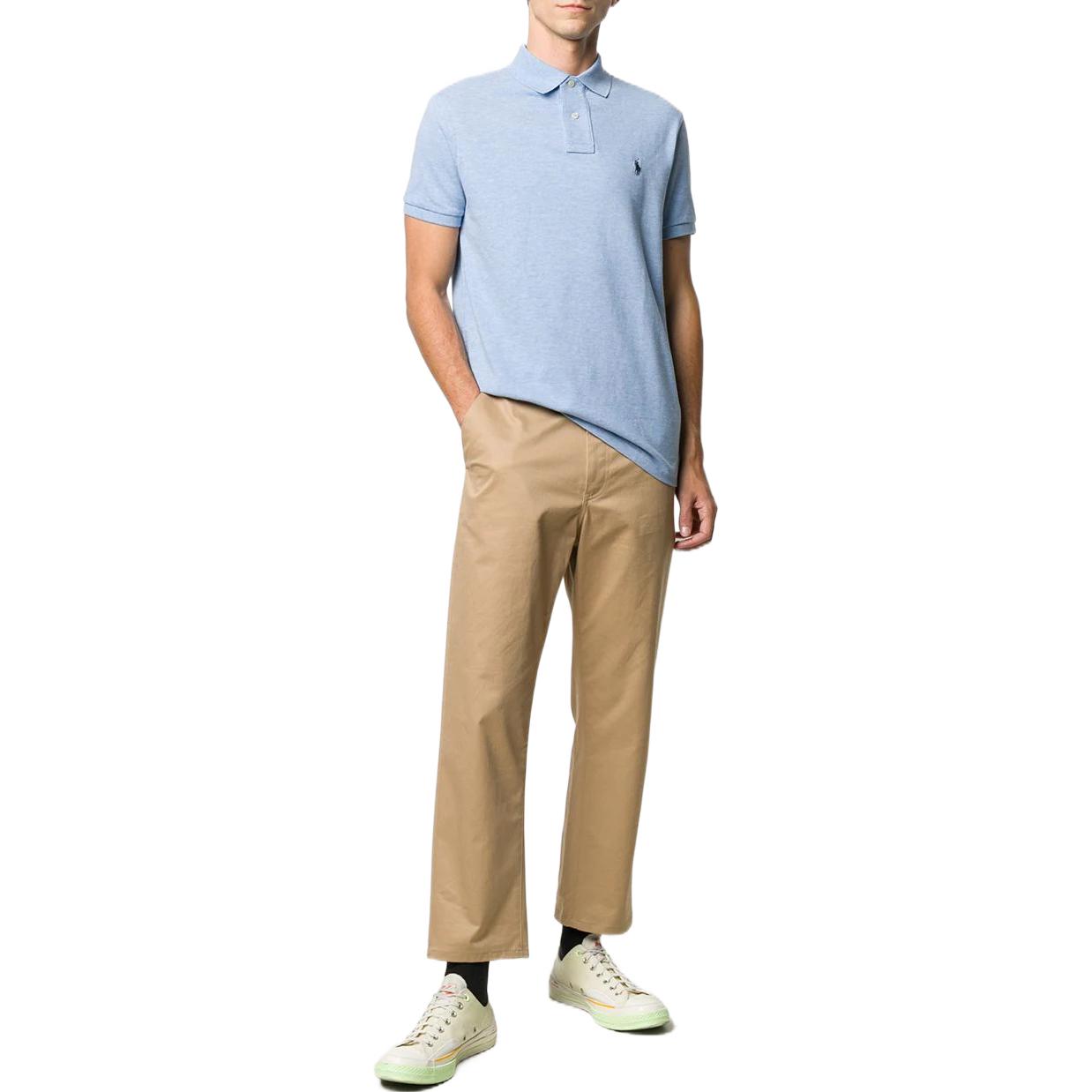 Polo Ralph Lauren Solid Logo Embroidered Polo Shirt Men’s Light Blue. 710666998-007 圖 3