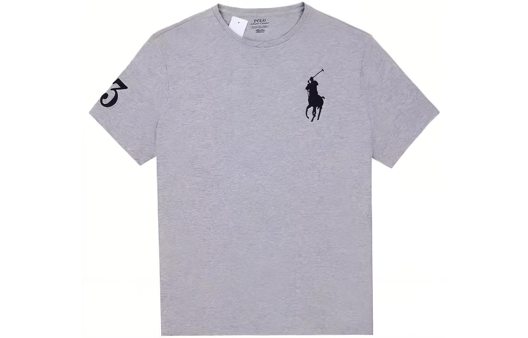 Polo Ralph Lauren Solid Logo Embroidered Pullover Short Sleeve T-Shirt Grey Mens 710697554-040