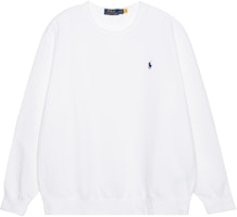 Polo Ralph Lauren Solid Logo Embroidered Pullover Crewneck Sweatshirt White. 710766772-009 Polo Ralph Lauren Solid Logo Embroidered Pullover Crewneck Sweatshirt White. 710766772-009