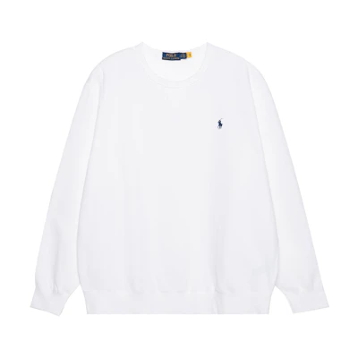Polo Ralph Lauren Solid Logo Embroidered Pullover Crewneck Sweatshirt White. 710766772-009