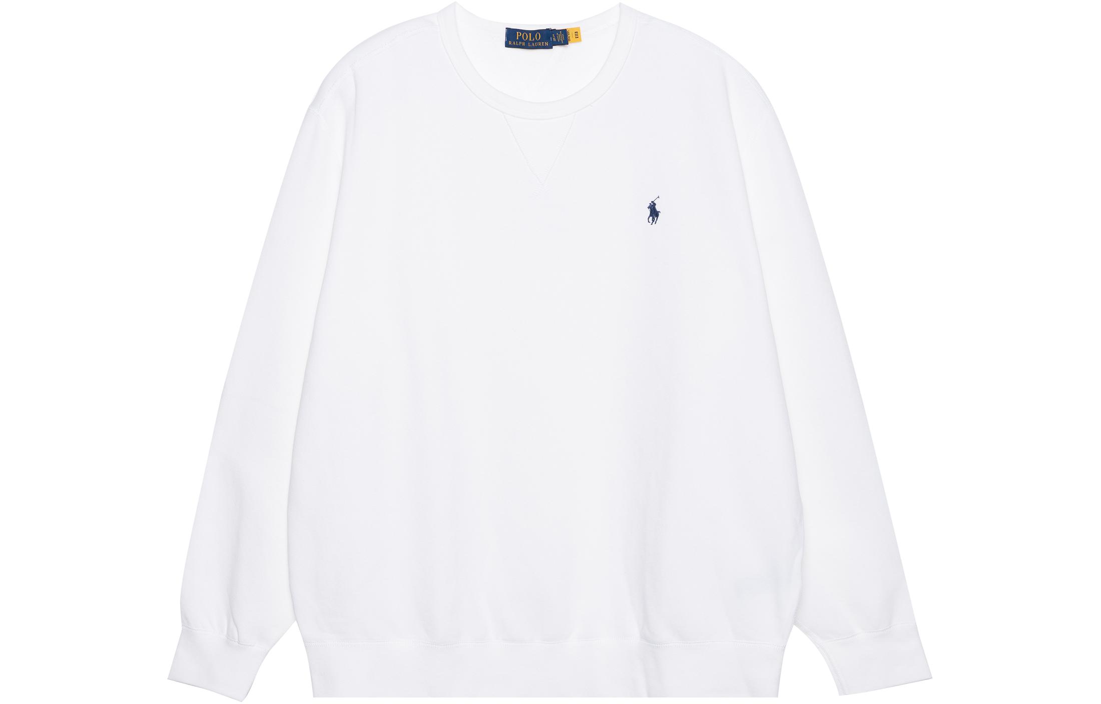 Order Polo Ralph Lauren Solid Logo Bordir Sweater Crewneck Putih. 710766772-009