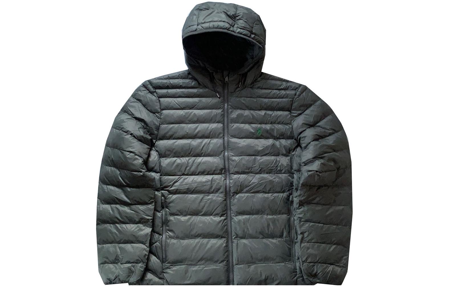 Polo Ralph Lauren Solid Logo Embroidered Quilted Hoodie Jacket Grey Men’s. 710829156-006