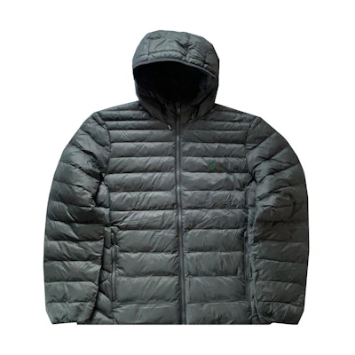Polo Ralph Lauren Solid Logo Embroidered Quilted Hoodie Jacket Grey Men’s. 710829156-006