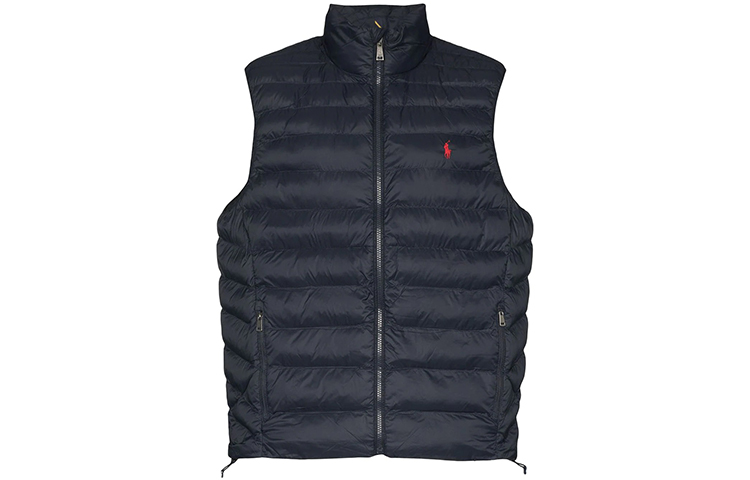 Polo Ralph Lauren Solid Logo Embroidered Quilted Vest Navy Blue (). 710810898-007