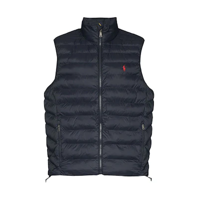 Polo Ralph Lauren Solid Logo Embroidered Quilted Vest Navy Blue (). 710810898-007