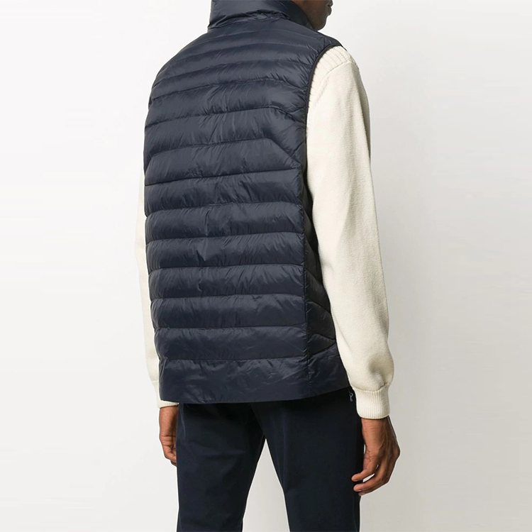 Shop 폴로 랄프 로렌 로고 자수 퀼팅 베스트 네이비 블루. 710810898-007