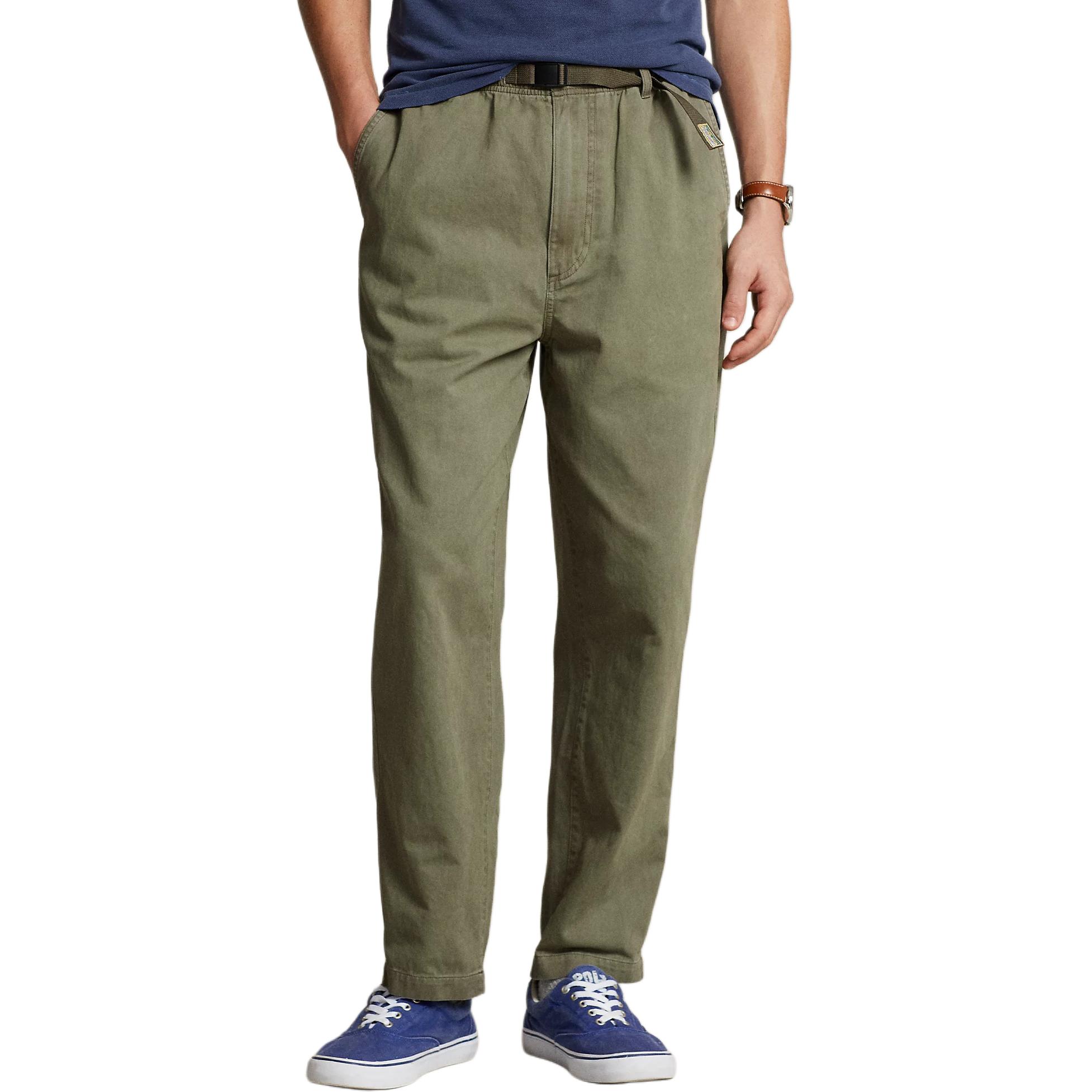 Shop Polo Ralph Lauren Celana Hijau Santai Logo Bordir Fit Relax. 710917138-004