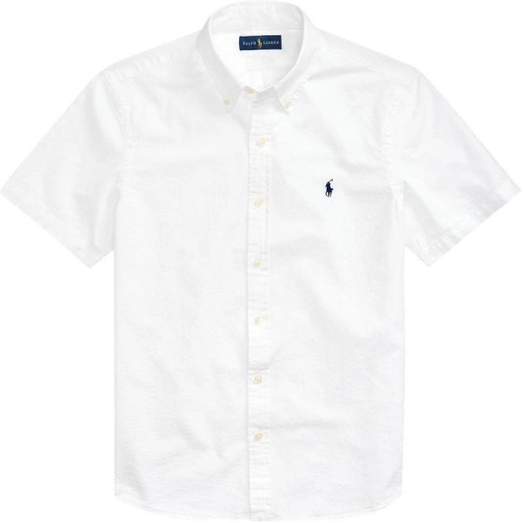 Polo Ralph Lauren Solid Logo Embroidered Short Sleeve Shirt White 710874274-001