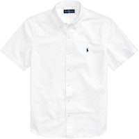 Polo Ralph Lauren Solid Logo Embroidered Short Sleeve Shirt White 710874274-001 Polo Ralph Lauren Solid Logo Embroidered Short Sleeve Shirt White 710874274-001