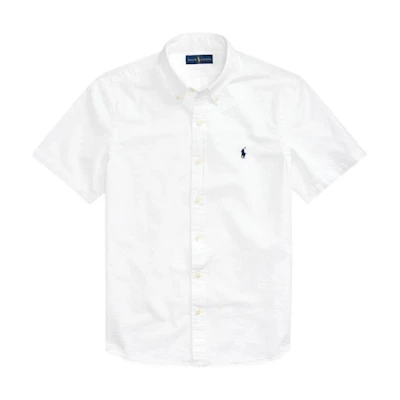Polo Ralph Lauren Solid Logo Embroidered Short Sleeve Shirt White 710874274-001