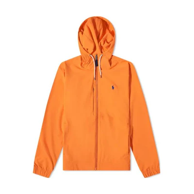 Polo Ralph Lauren Solid Logo Embroidered Zip Hoodie Jacket Orange - 710856289-004