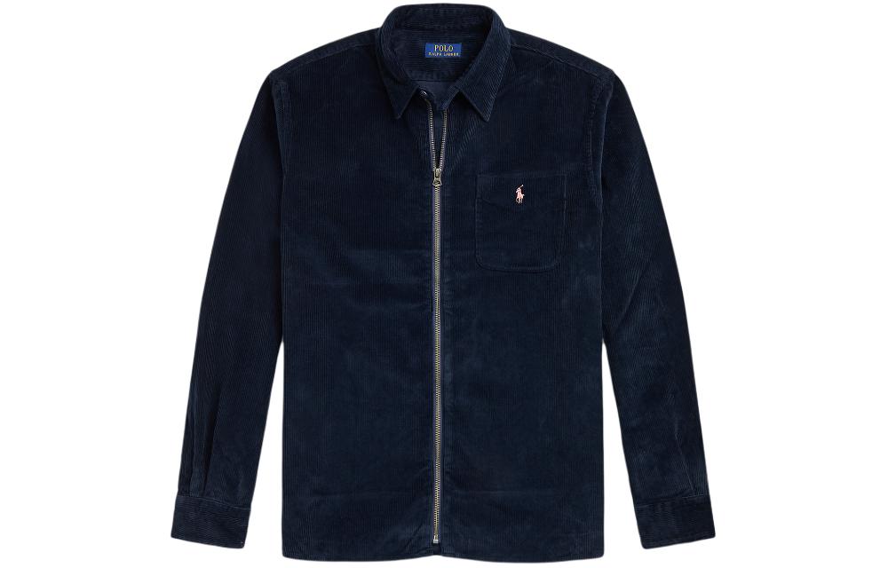 Buy Polo Ralph Lauren Solid Logo Embroidered Zip Jacket  Navy Blue. MNPOWOV16821730-001