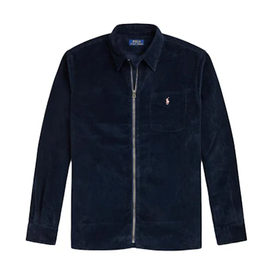 Polo Ralph Lauren Solid Logo Embroidered Zip Jacket Navy Blue. MNPOWOV16821730-001