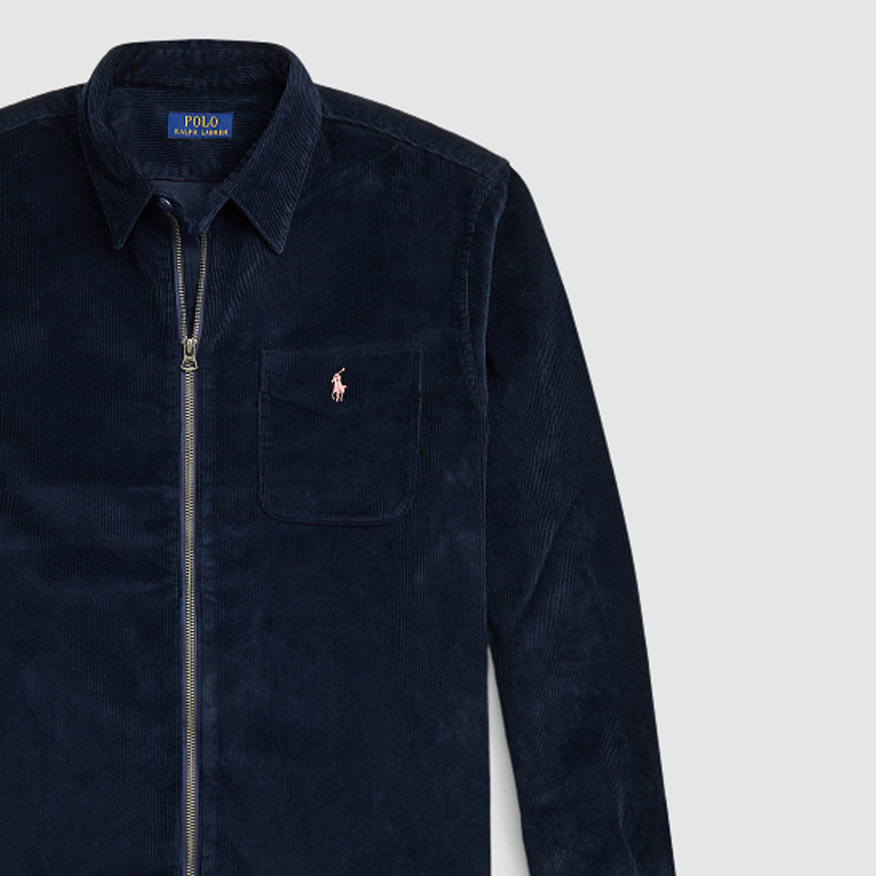 Purchase Polo Ralph Lauren Solid Logo Embroidered Zip Jacket  Navy Blue. MNPOWOV16821730-001