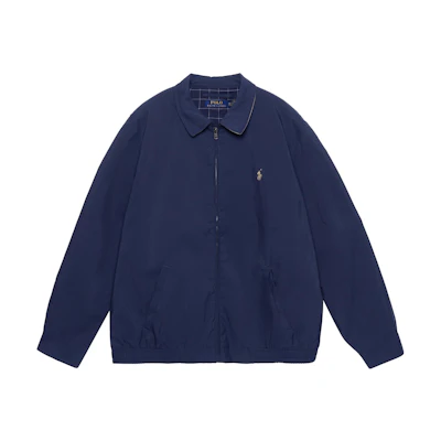 Polo Ralph Lauren Solid Logo Embroidered Zip Polo Jacket Navy Blue - . 710548506-001