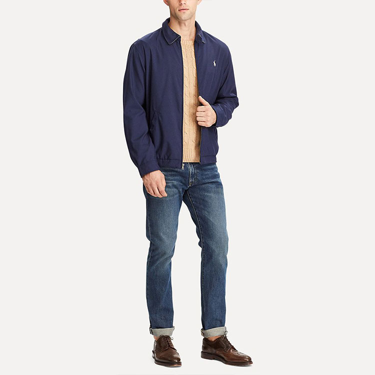 Polo Ralph Lauren Solid Logo Embroidered Zip Polo Jacket Navy Blue - . 710548506-001 圖 4