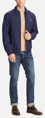 Polo Ralph Lauren 刺繡標誌拉鍊長袖襯衫外套 深藍 710548506-001 Shop Polo Ralph Lauren 刺繡標誌拉鍊長袖襯衫外套 深藍 710548506-001