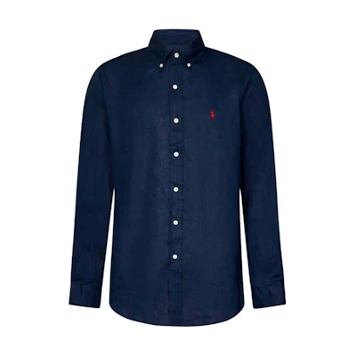 Polo Ralph Lauren Solid Logo Long Sleeve Shirt Navy Blue (). 710794141-002
