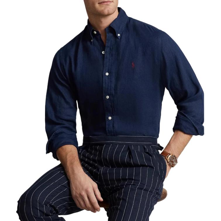 Purchase Polo Ralph Lauren Solid Logo Long Sleeve Shirt Navy Blue (). 710794141-002