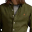 Details for Polo Ralph Lauren Solid Logo Olive Green Long Sleeve Loose Fit Shirt for Men. 710791449033