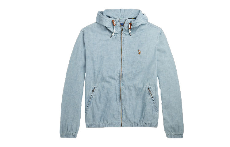 Polo Ralph Lauren Solid Logo Print Hoodie Jacket Indigo Blue MNPOOTW16021089-450