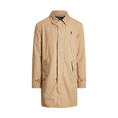 Polo Ralph Lauren Solid Logo Print Long-Sleeve Trench Coat Camel Brown Men’s. MNPOOTW16020939-260