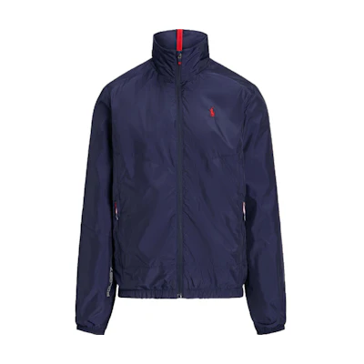 Polo Ralph Lauren Solid Logo Print Zip Jacket Navy Blue Outerwear. MNPOOTW16021328-410