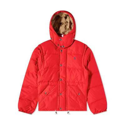Polo Ralph Lauren Solid Logo Quilted Snap Jacket Red Outerwear. 710810945-012