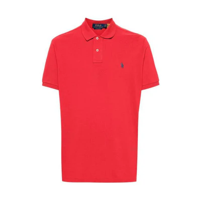 Polo Ralph Lauren Solid Logo Red Short Sleeve Polo Shirt for Men. 710680784-347