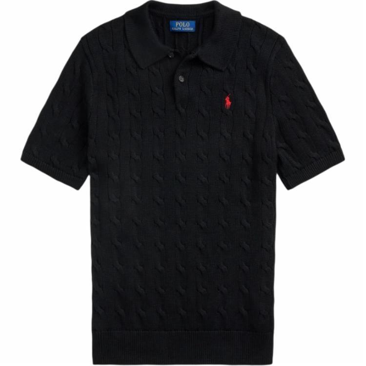 Polo Ralph Lauren Solid Logo Short Sleeve Knit Shirt  Black MNPOSWE1N820053-BLACK 圖 2