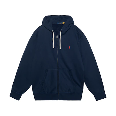 Polo Ralph Lauren Solid Logo Zip Hoodie Sweatshirt Men’s Blue 710813297-004