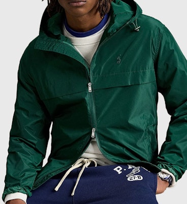 Polo Ralph Lauren 男款绿色连帽长袖拉链外套夹克。 710961271-005 Shop Polo Ralph Lauren 男款绿色连帽长袖拉链外套夹克。 710961271-005