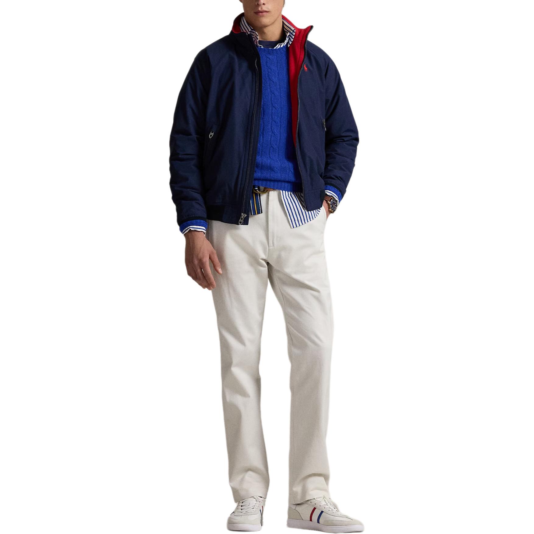 Polo Ralph Lauren Solid Navy Blue Zip-Up Cotton Jacket for Men. 710962340001 圖 3