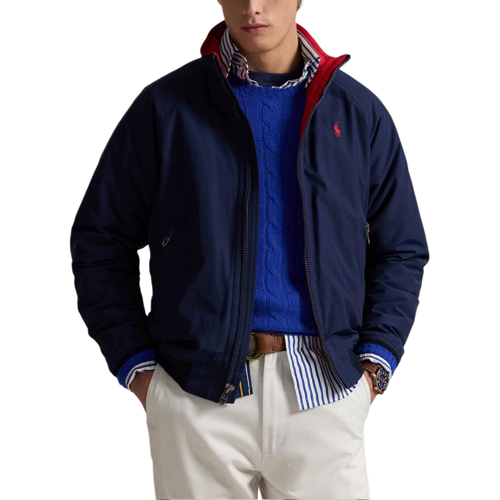 Polo Ralph Lauren Solid Navy Blue Zip-Up Cotton Jacket for Men. 710962340001 圖 4