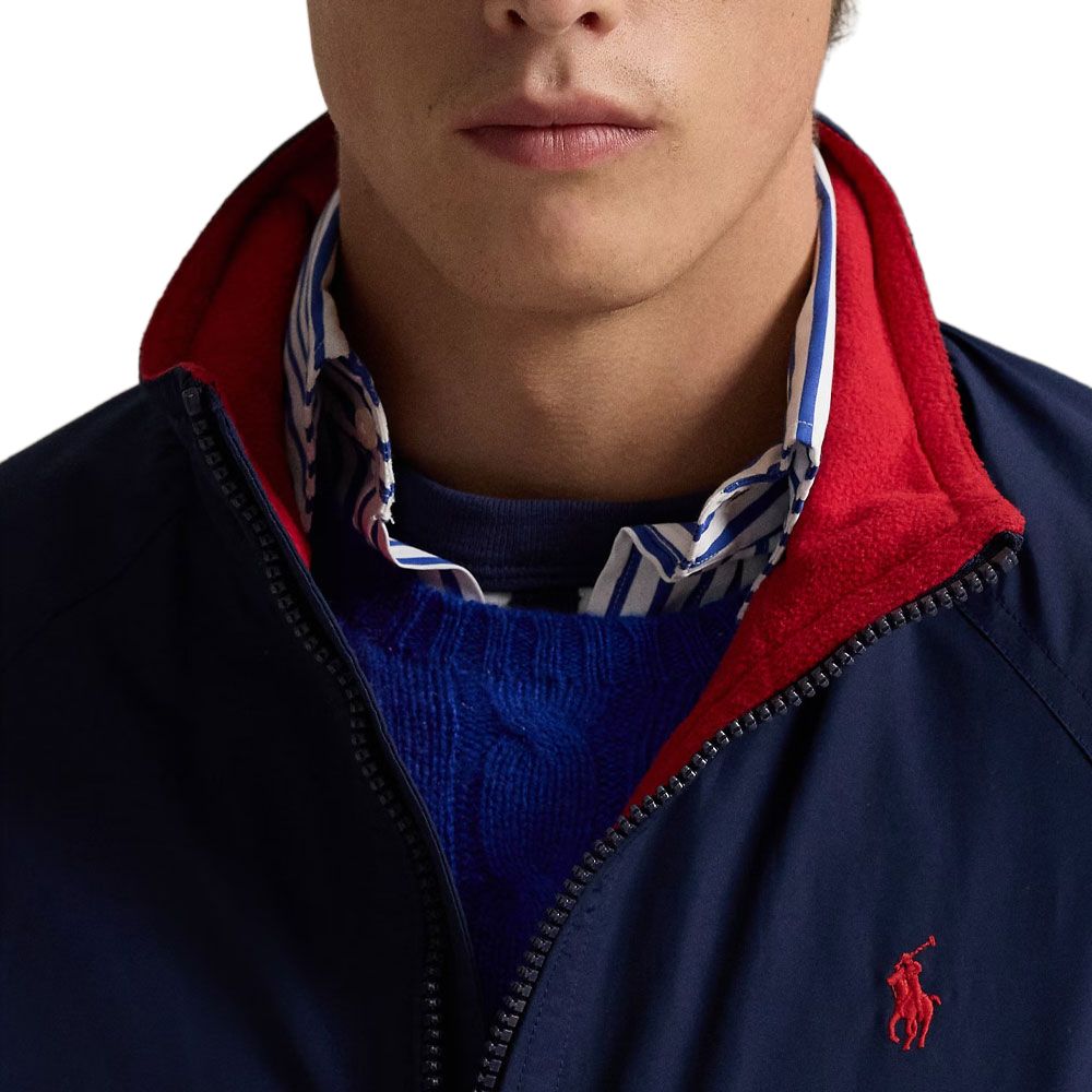 Polo Ralph Lauren Solid Navy Blue Zip-Up Cotton Jacket for Men. 710962340001 圖 6