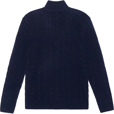 Polo Ralph Lauren 絎花馬刺繡男士海軍藍半拉鏈毛衣 710876766W-002 Lookbook Polo Ralph Lauren 絎花馬刺繡男士海軍藍半拉鏈毛衣 710876766W-002