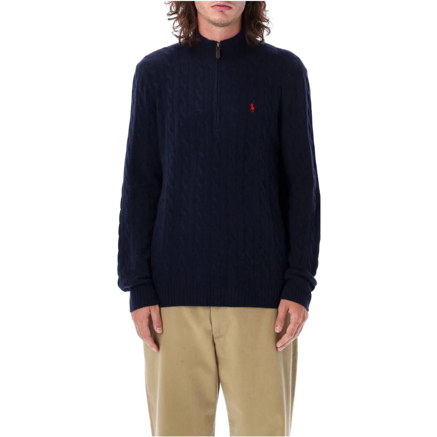 Polo Ralph Lauren Solid Navy Half-Zip Sweater with Pony Embroidery for Men. 710876766W-002 圖 4