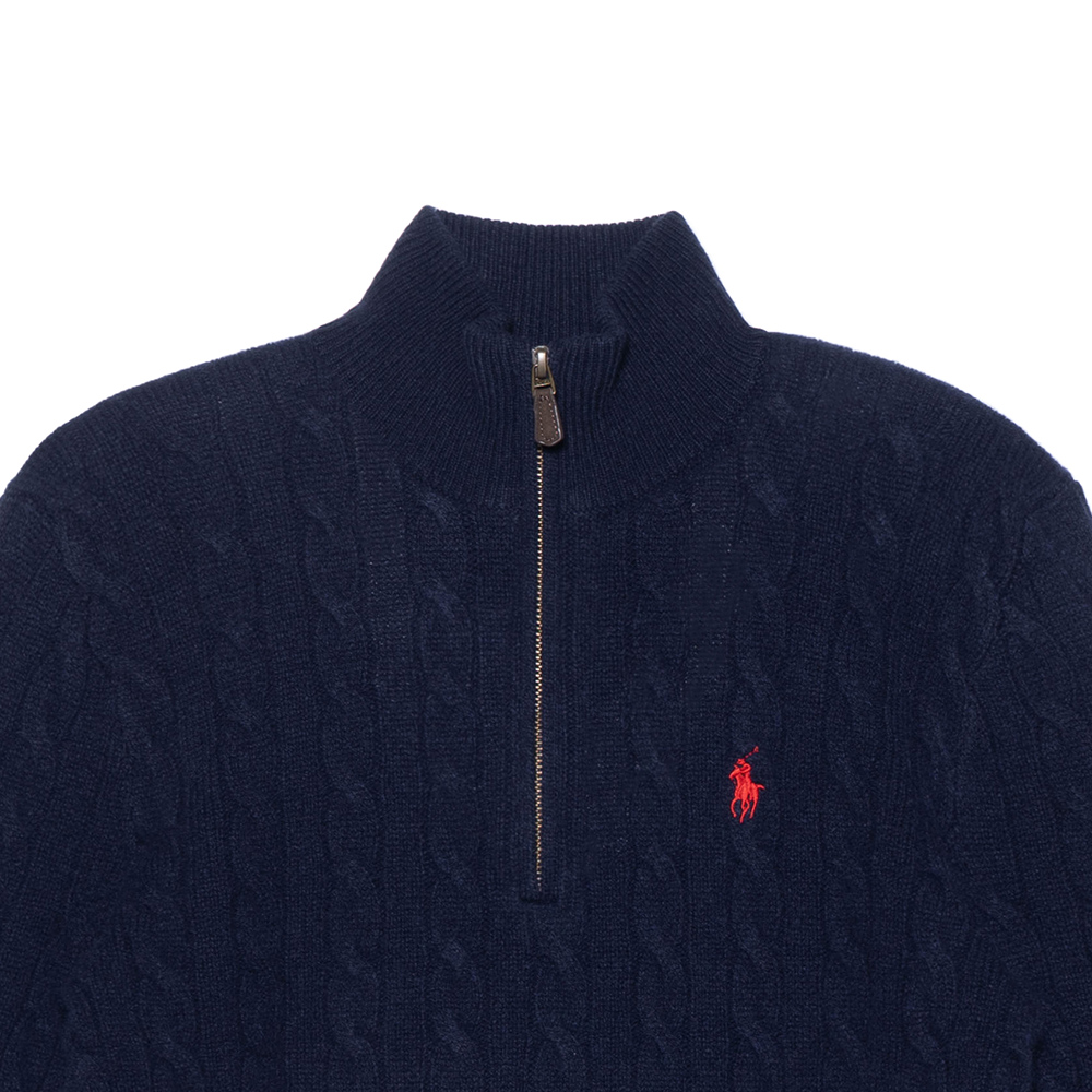 Polo Ralph Lauren Solid Navy Half-Zip Sweater with Pony Embroidery for Men. 710876766W-002 圖 6