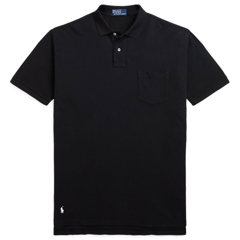 Polo Ralph Lauren Solid Pocket Design Short Sleeve Polo Shirt Men Black. MNPOKNI1N822399-001