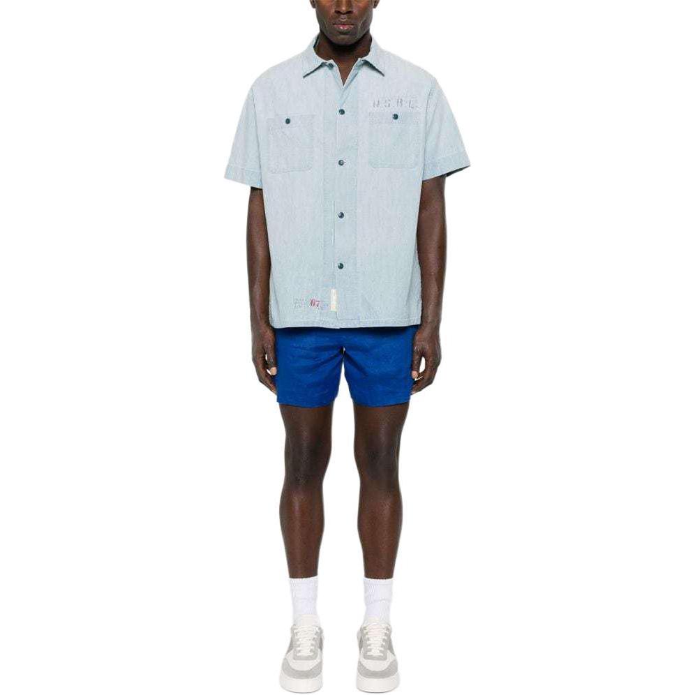 Lookbook Polo Ralph Lauren 素面短袖口袋襯衫 淺藍色 710934285-001