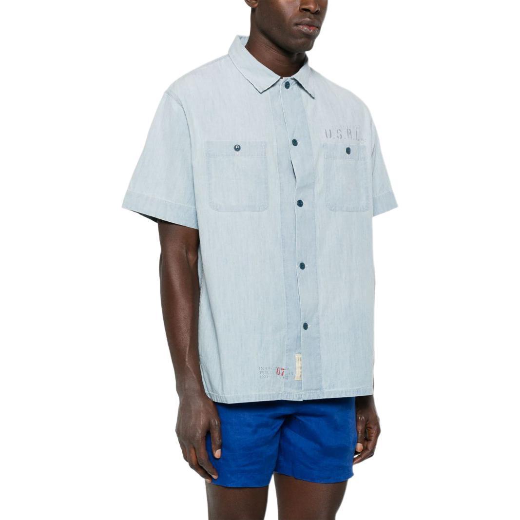 Purchase Polo Ralph Lauren 素面短袖口袋襯衫 淺藍色 710934285-001